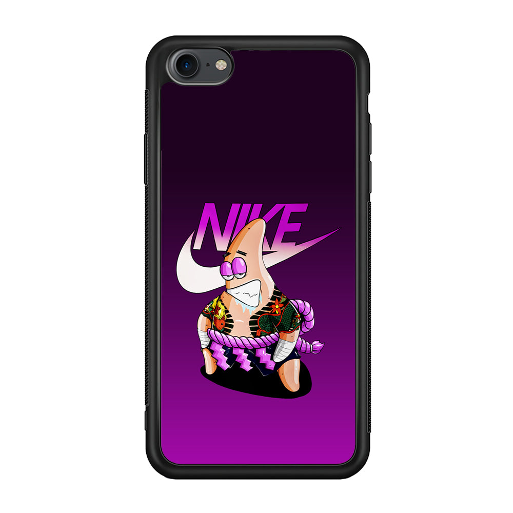 Nike Patrick Star Gangster iPhone SE 3 2022 Case-Mobile Phone Case-Rubber Black (2D Case)-Altracase