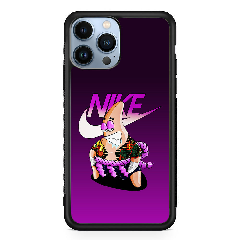 Nike Patrick Star Gangster iPhone 14 Pro Case-Mobile Phone Case-Rubber Black (2D Case)-Altracase