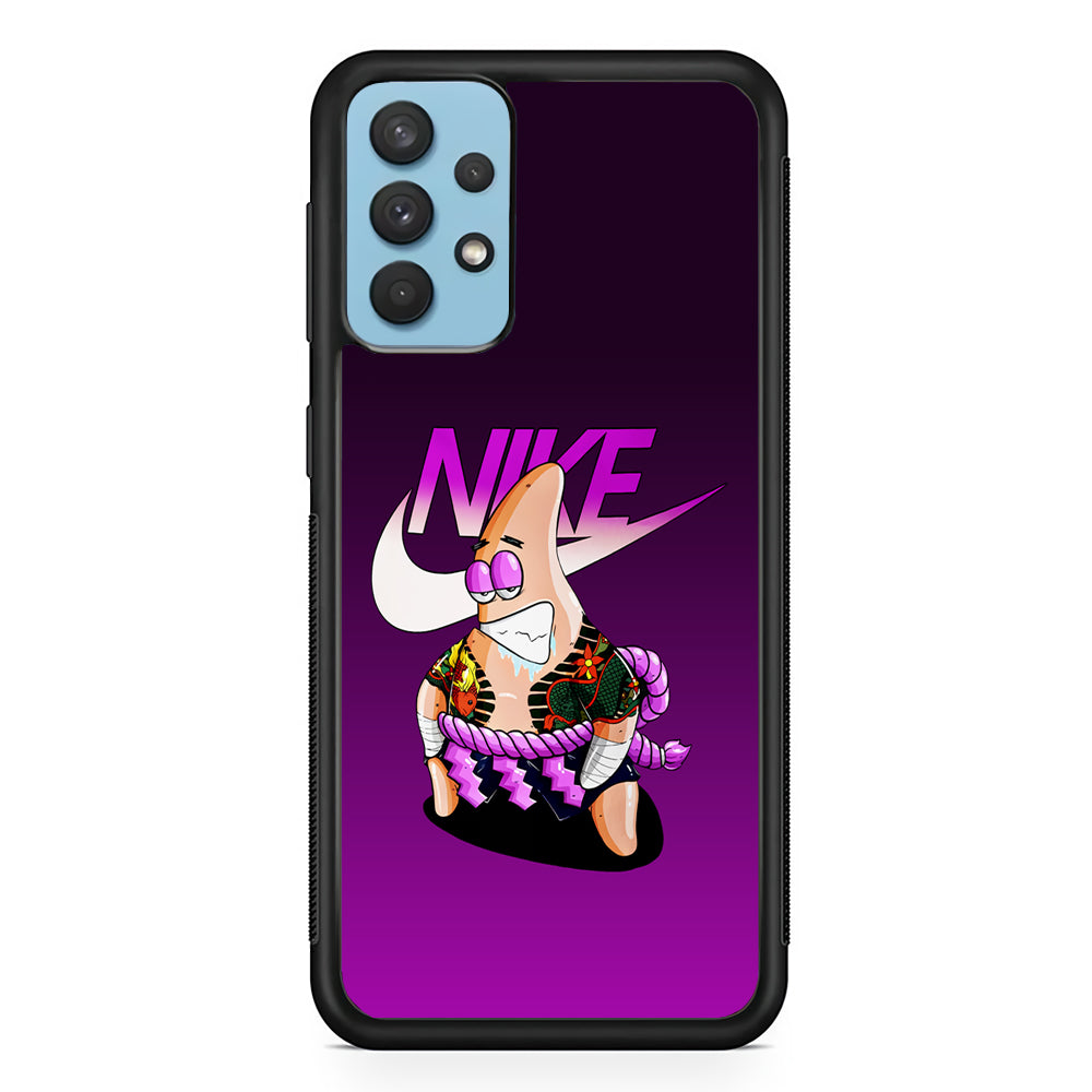 Nike Patrick Star Gangster Samsung Galaxy A32 Case-Mobile Phone Case-Rubber Black (2D Case)-Altracase