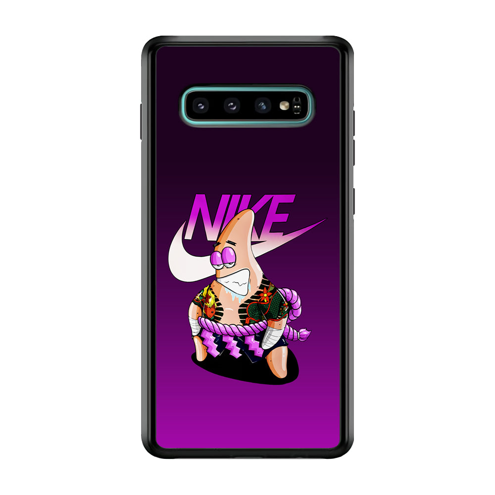 Nike Patrick Star Gangster Samsung Galaxy S10 Case-Mobile Phone Case-Rubber Black (2D Case)-Altracase