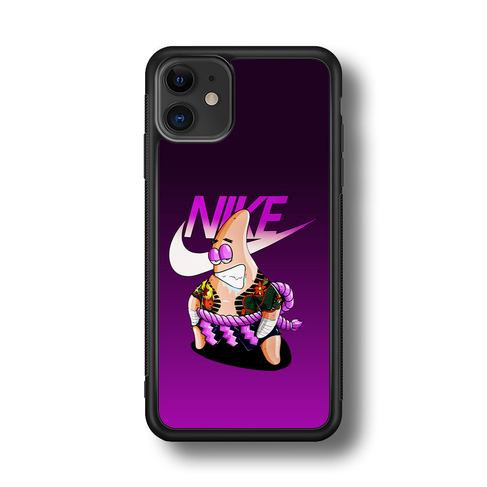 Nike Patrick Star Gangster iPhone 11 Case-Mobile Phone Case-Rubber Black (2D Case)-Altracase