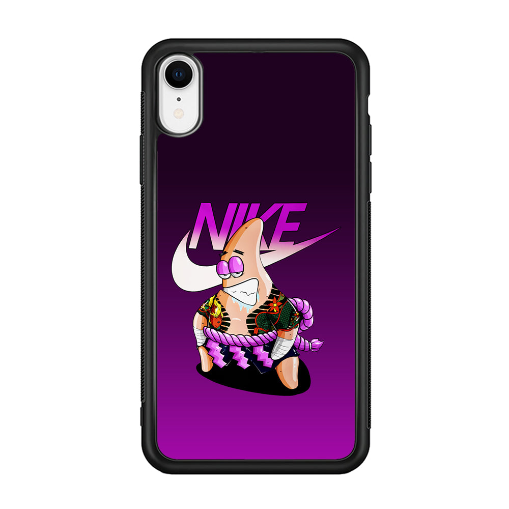 Nike Patrick Star Gangster iPhone XR Case-Mobile Phone Case-Rubber Black (2D Case)-Altracase