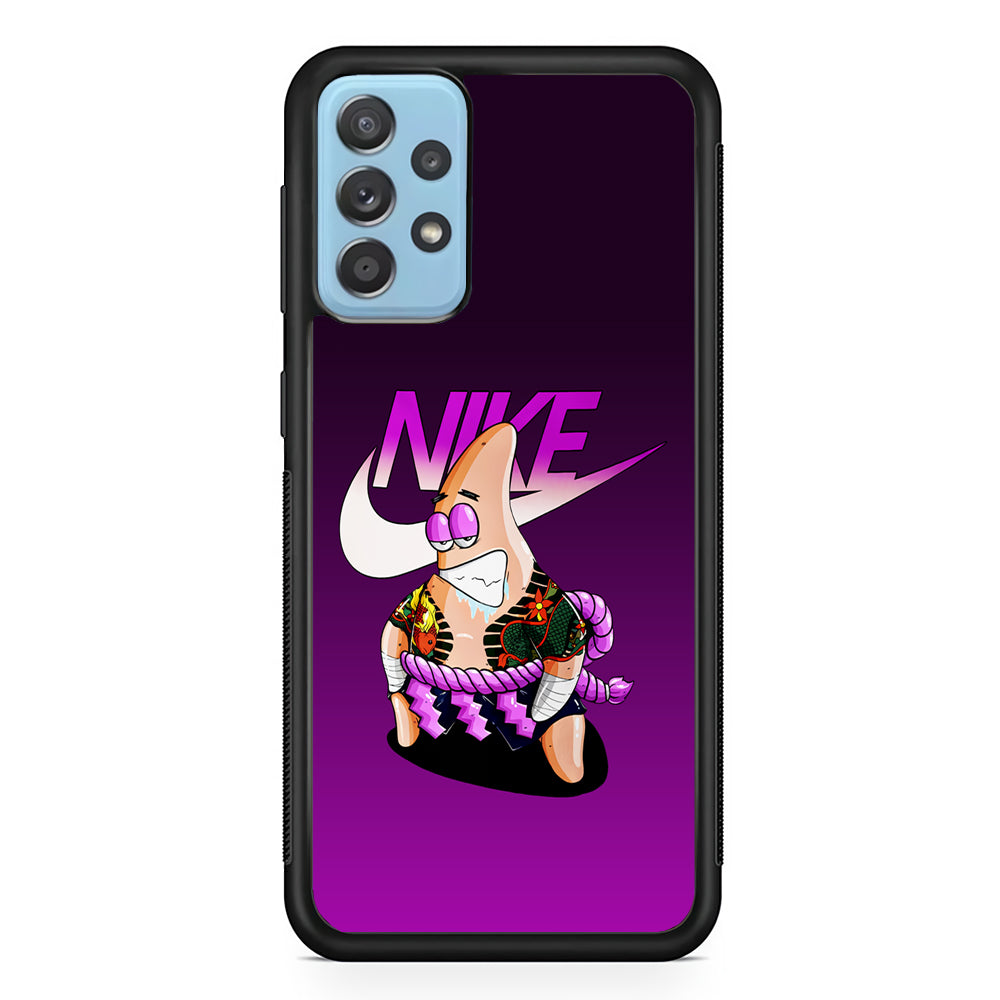 Nike Patrick Star Gangster Samsung Galaxy A72 Case-Mobile Phone Case-Rubber Black (2D Case)-Altracase