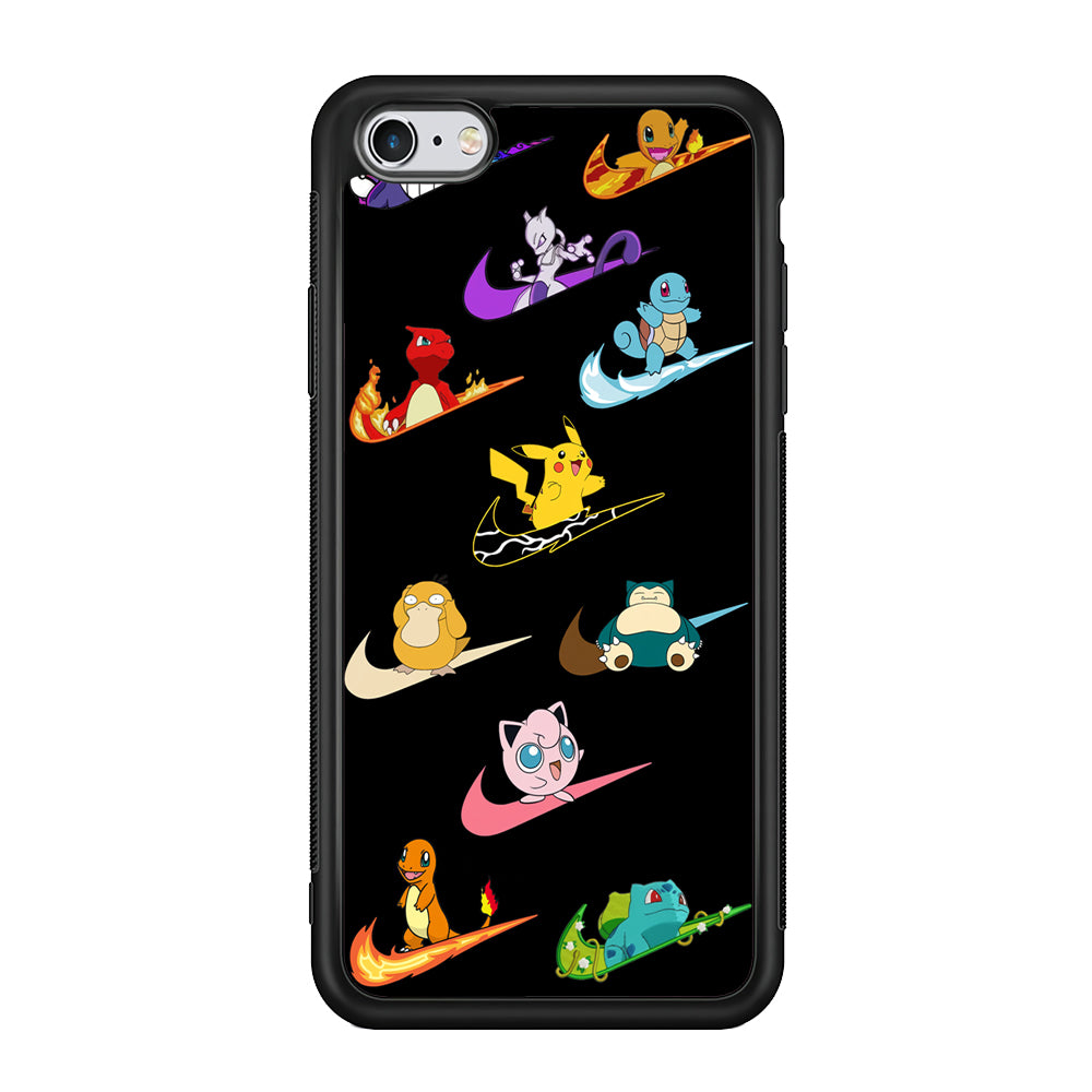 Nike Pokemon Collection iPhone 6 | 6s Case-Mobile Phone Case-Rubber Black (2D Case)-Altracase
