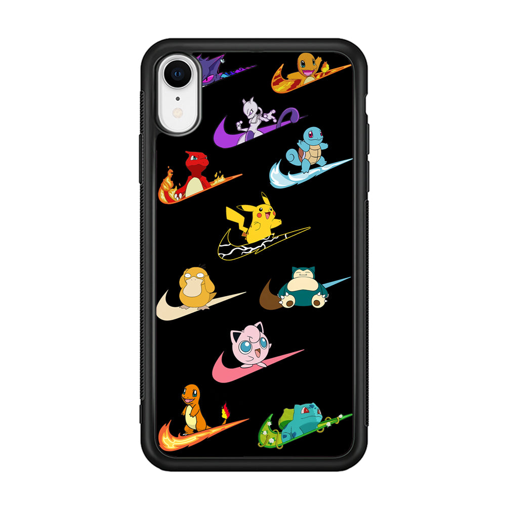 Nike Pokemon Collection iPhone XR Case-Mobile Phone Case-Rubber Black (2D Case)-Altracase