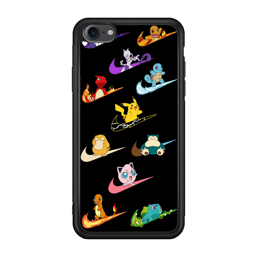Nike Pokemon Collection iPhone SE 3 2022 Case-Mobile Phone Case-Rubber Black (2D Case)-Altracase