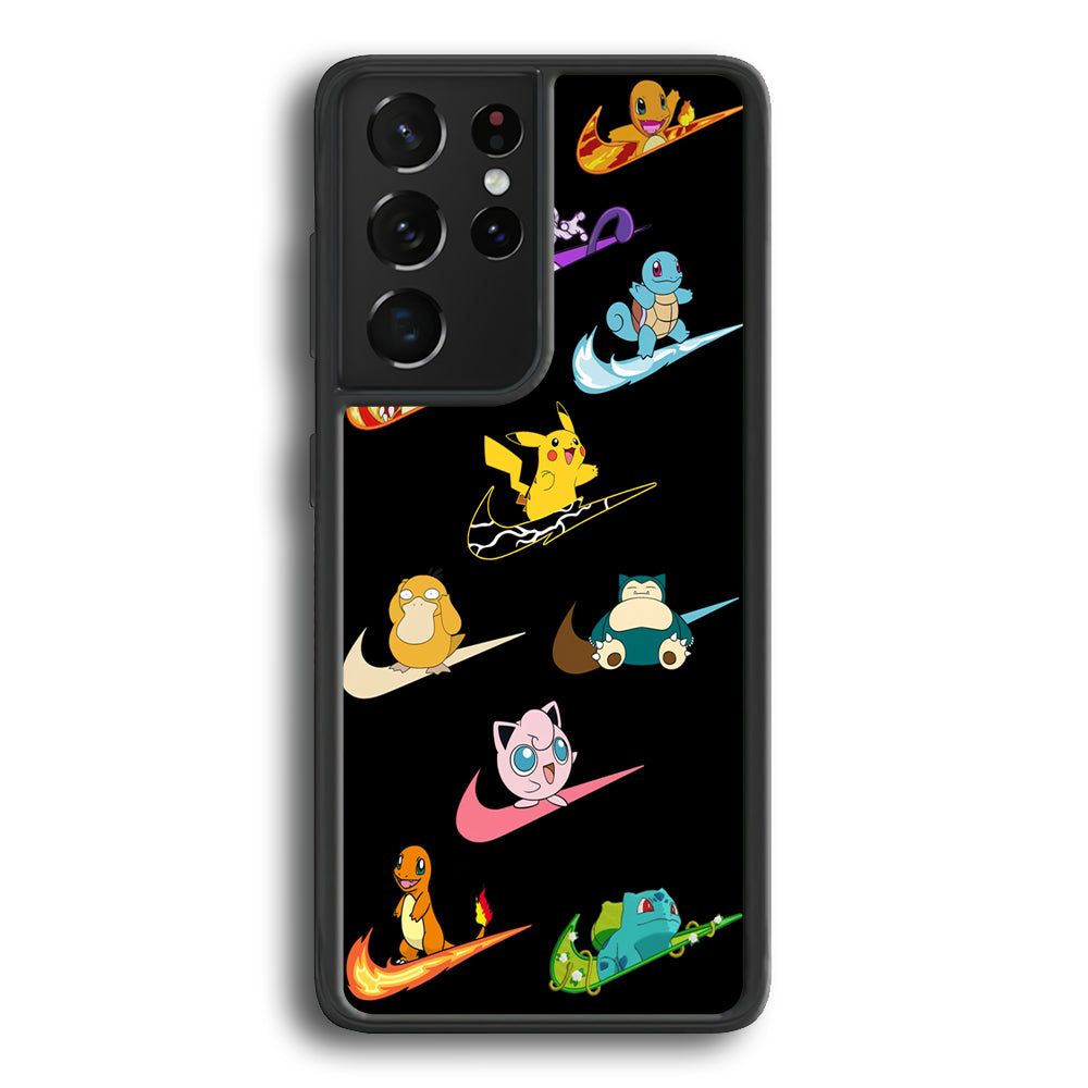 Nike Pokemon Collection Samsung Galaxy S24 Ultra Case-Mobile Phone Case-Rubber Black (2D Case)-Altracase