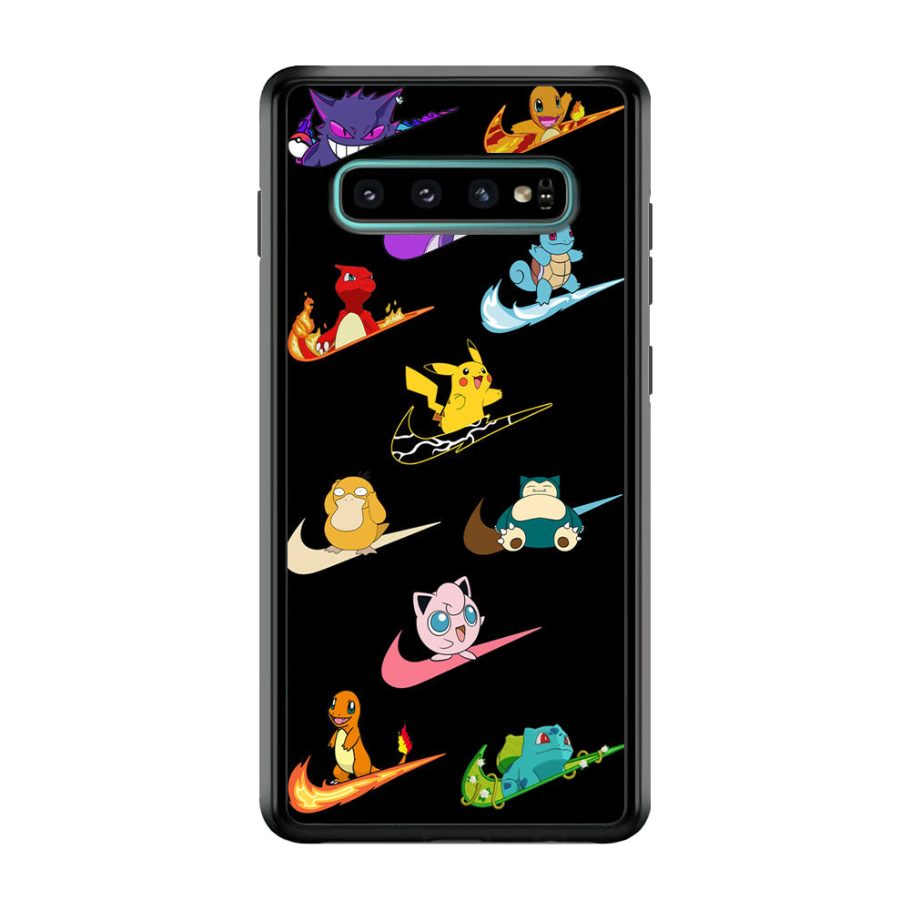 Nike Pokemon Collection Samsung Galaxy S10 Plus Case-Mobile Phone Case-Rubber Black (2D Case)-Altracase