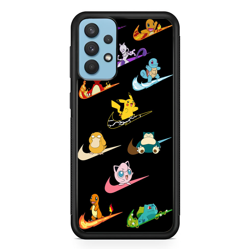 Nike Pokemon Collection Samsung Galaxy A32 Case-Mobile Phone Case-Rubber Black (2D Case)-Altracase