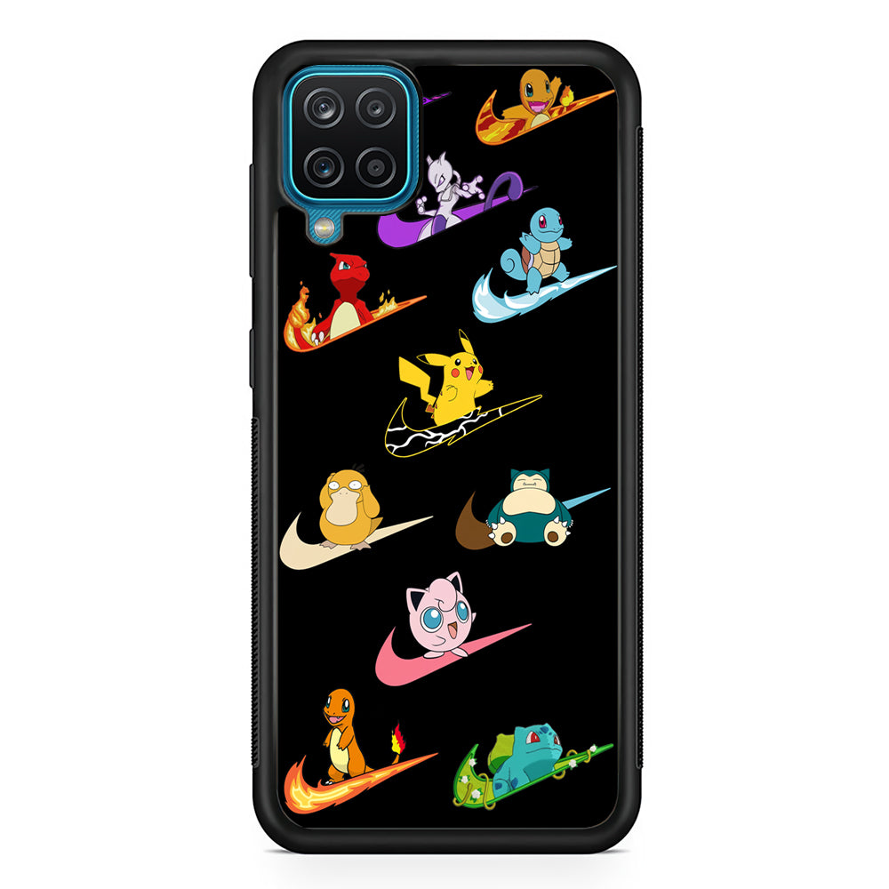 Nike Pokemon Collection Samsung Galaxy A12 Case-Mobile Phone Case-Rubber Black (2D Case)-Altracase