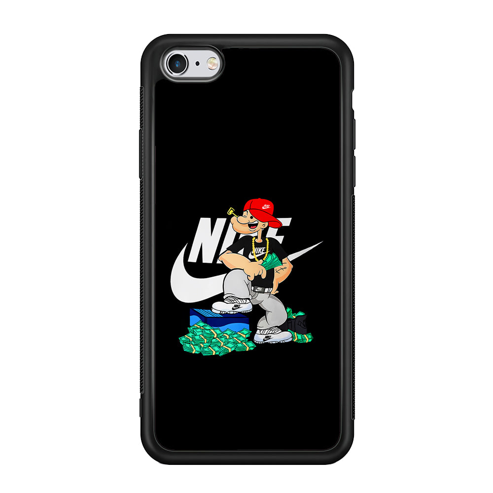 Nike Rich Popeye iPhone 6 | 6s Case-Mobile Phone Case-Rubber Black (2D Case)-Altracase