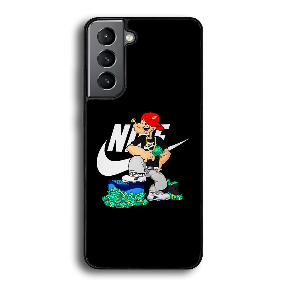 Nike Rich Popeye Samsung Galaxy S24 Plus Case-Mobile Phone Case-Rubber Black (2D Case)-Altracase