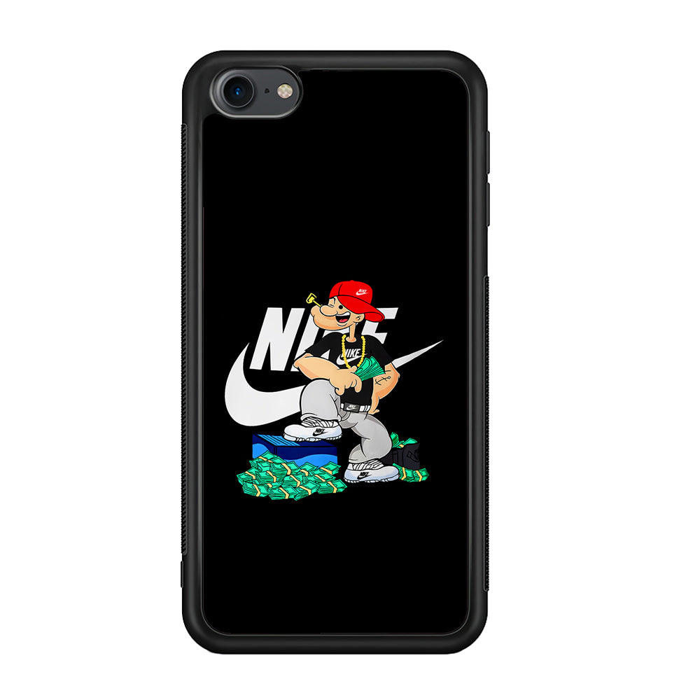 Nike Rich Popeye iPod Touch 6 Case-Mobile Phone Case-Rubber Black (2D Case)-Altracase