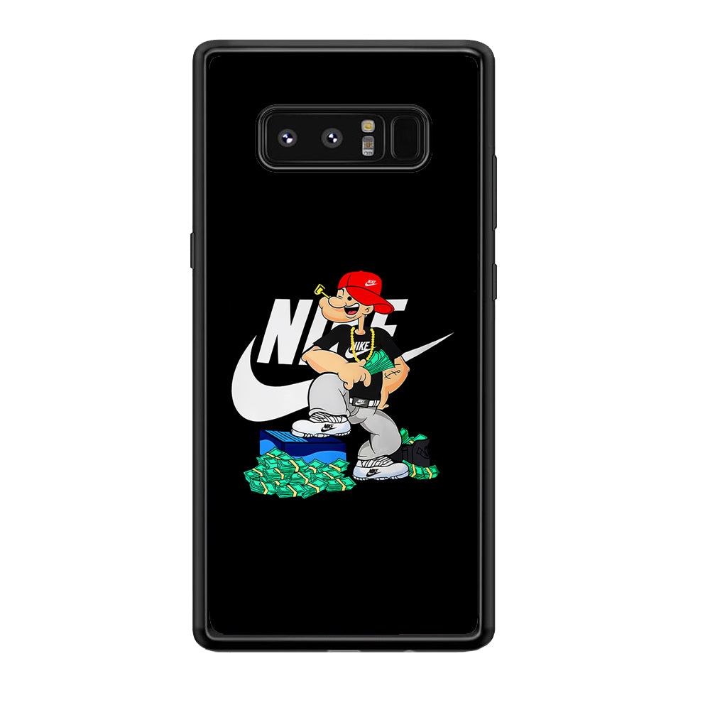 Nike Rich Popeye Samsung Galaxy Note 8 Case-Mobile Phone Case-Rubber Black (2D Case)-Altracase