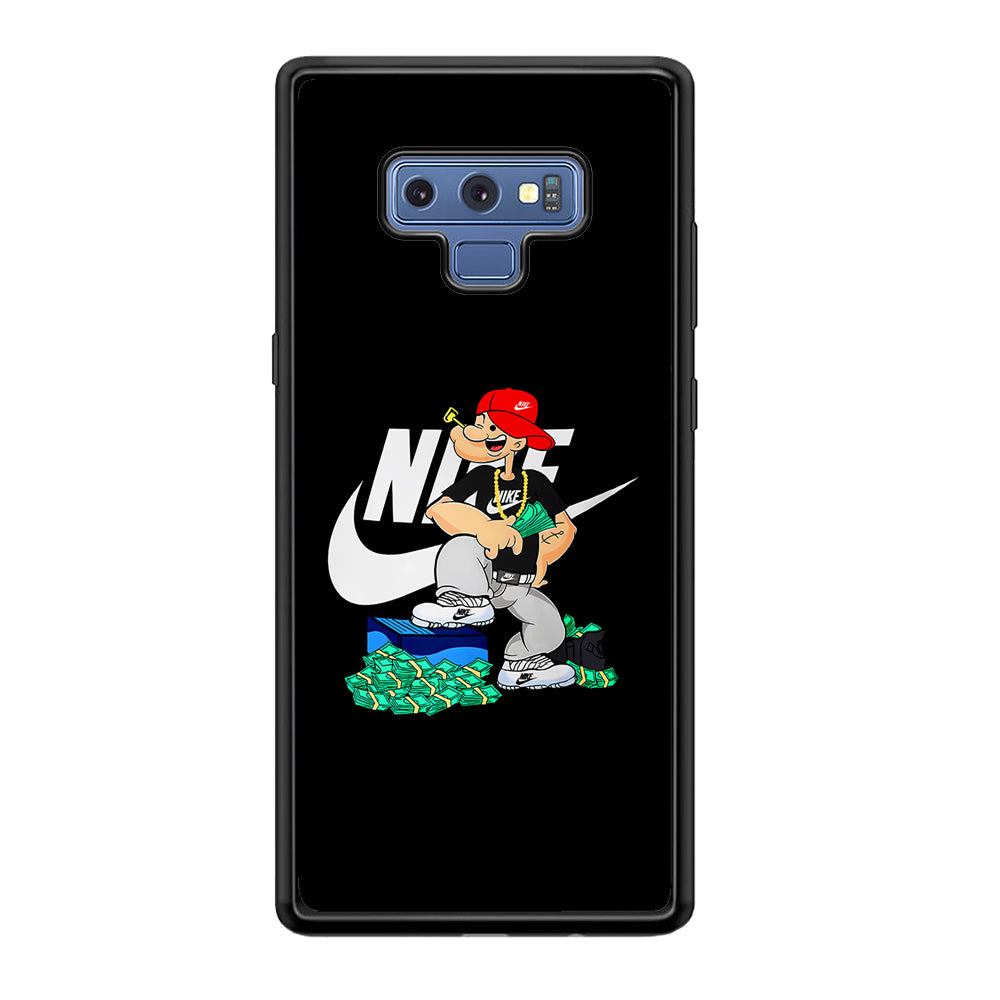 Nike Rich Popeye Samsung Galaxy Note 9 Case-Mobile Phone Case-Rubber Black (2D Case)-Altracase