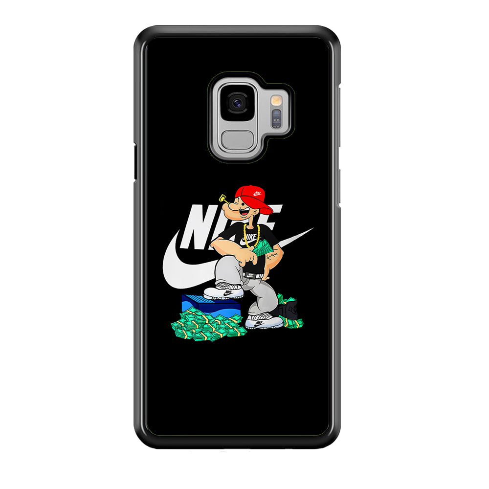 Nike Rich Popeye Samsung Galaxy S9 Case-Mobile Phone Case-Rubber Black (2D Case)-Altracase