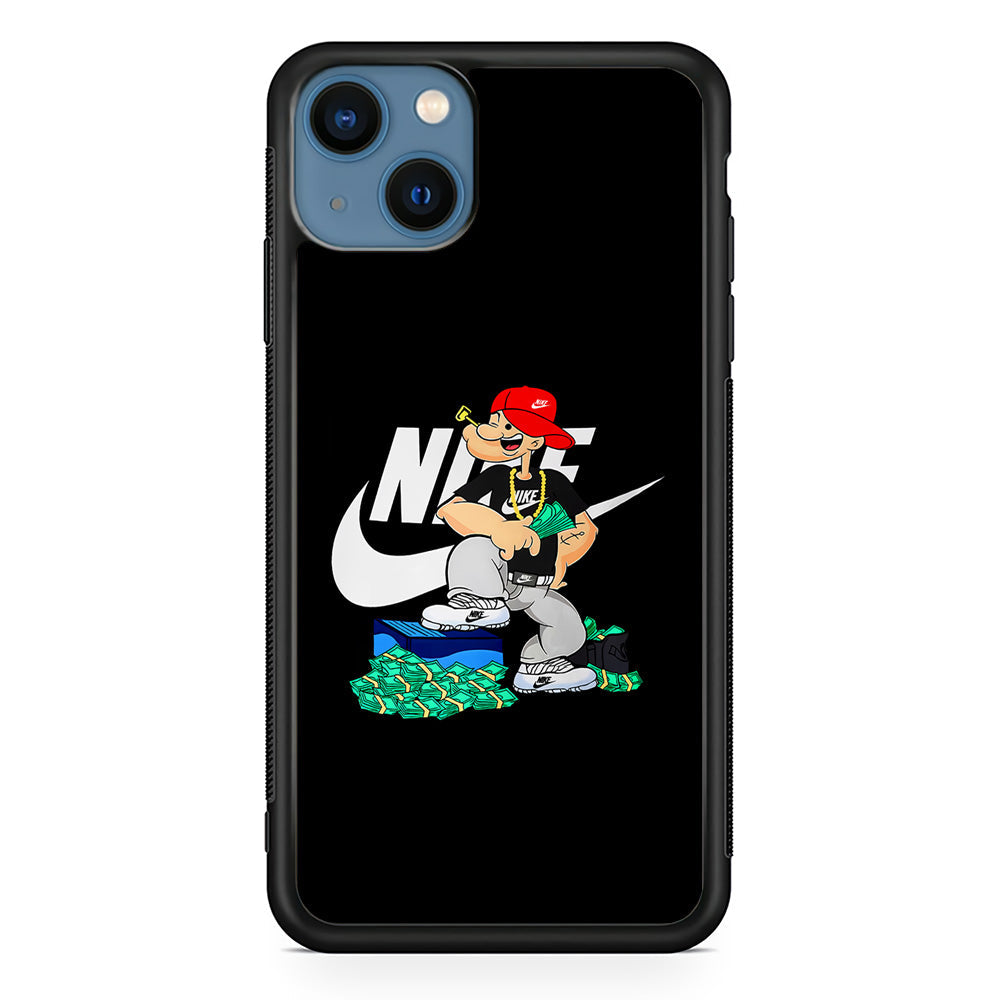 Nike Rich Popeye iPhone 14 Case-Mobile Phone Case-Rubber Black (2D Case)-Altracase