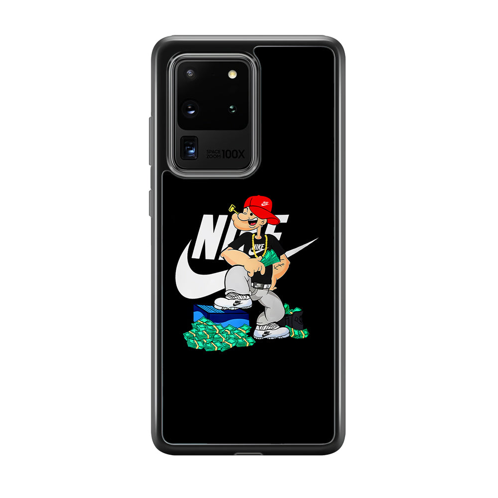 Nike Rich Popeye Samsung Galaxy S20 Ultra Case-Mobile Phone Case-Rubber Black (2D Case)-Altracase