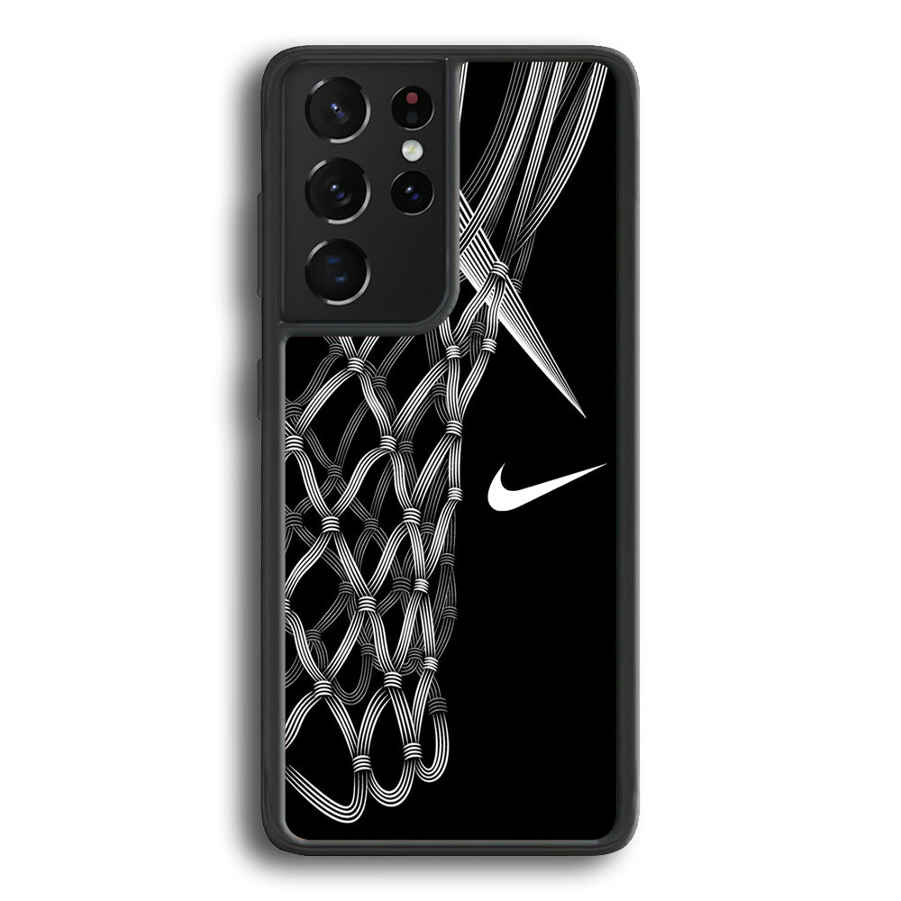 Nike Ring Basketball Samsung Galaxy S23 Ultra Case-Mobile Phone Case-Rubber Black (2D Case)-Altracase