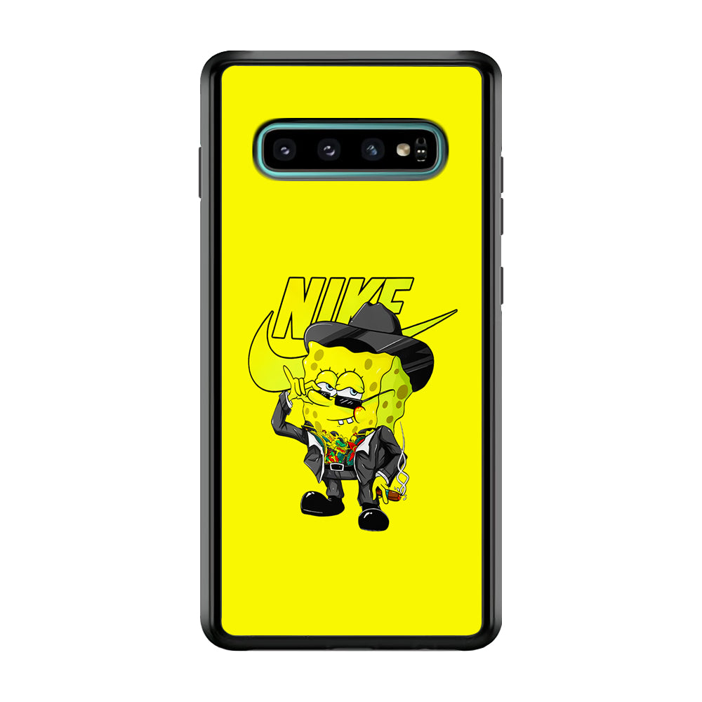 Nike Spongebob Executive Samsung Galaxy S10 Case-Mobile Phone Case-Rubber Black (2D Case)-Altracase