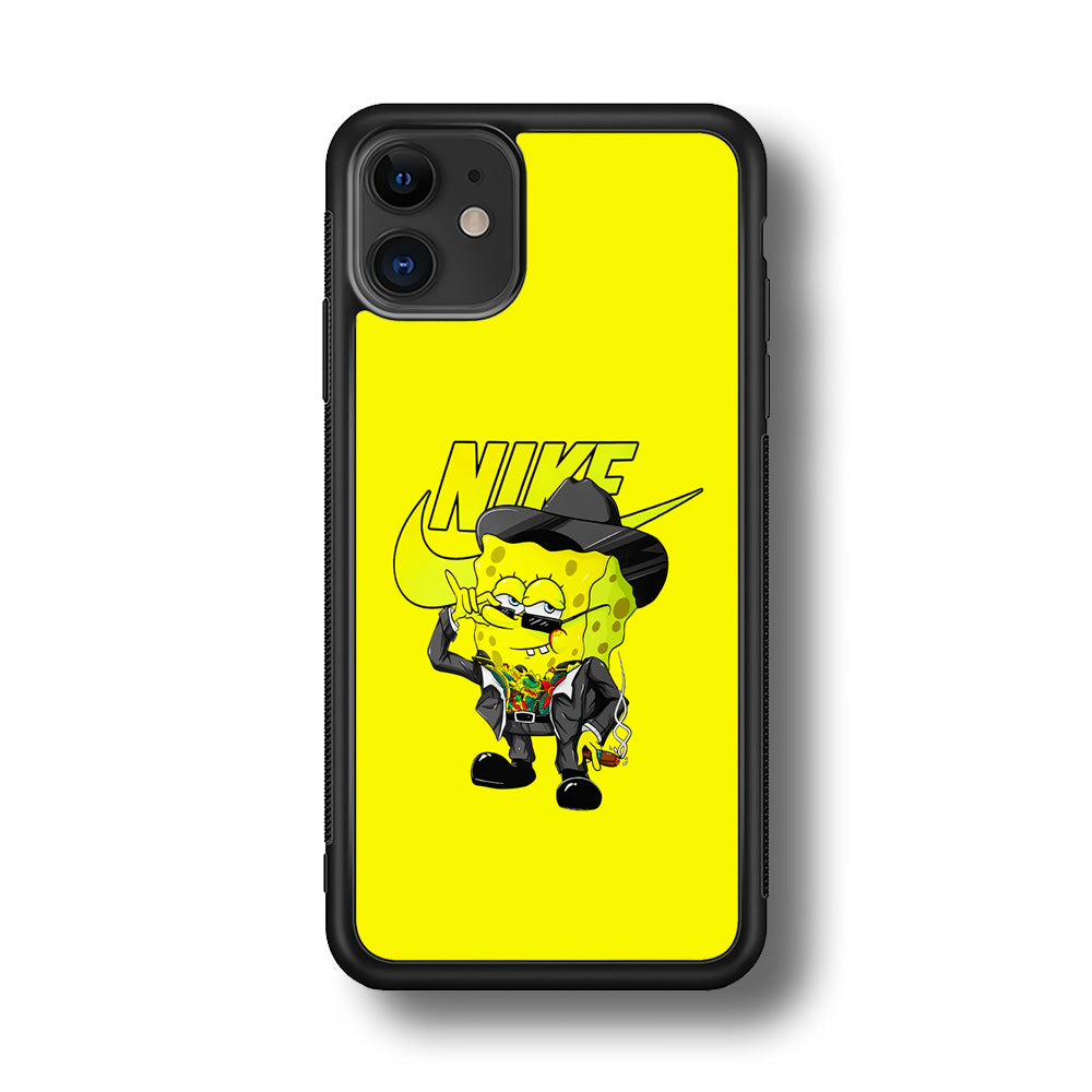 Nike Spongebob Executive iPhone 11 Case-Mobile Phone Case-Rubber Black (2D Case)-Altracase