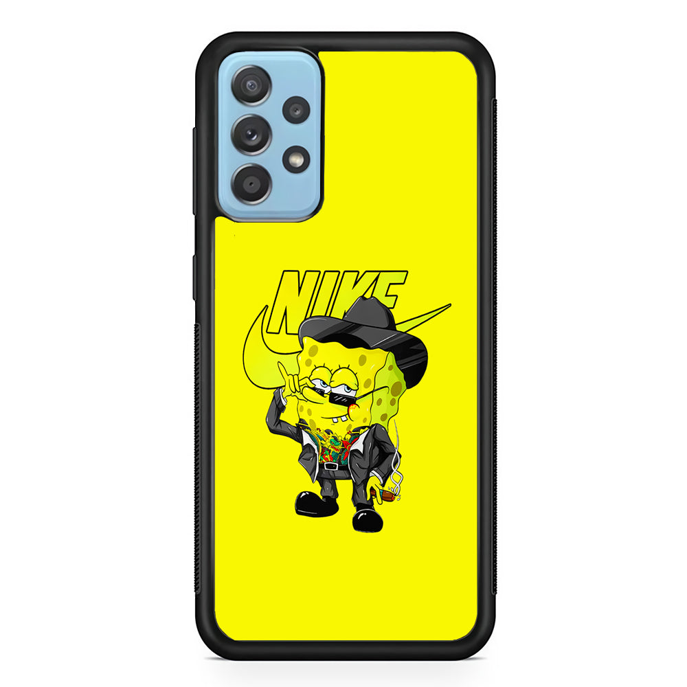 Nike Spongebob Executive Samsung Galaxy A72 Case-Mobile Phone Case-Rubber Black (2D Case)-Altracase