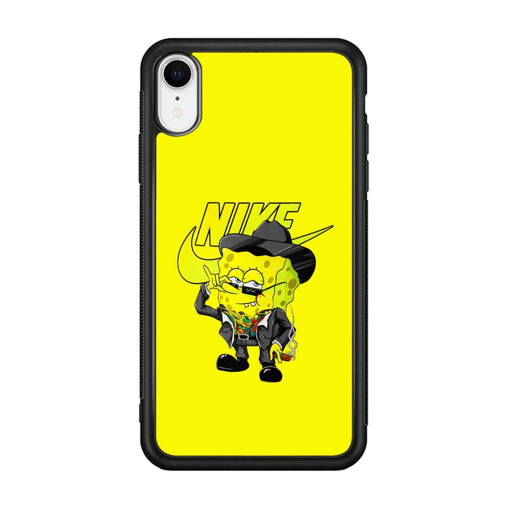 Nike Spongebob Executive iPhone XR Case-Mobile Phone Case-Rubber Black (2D Case)-Altracase
