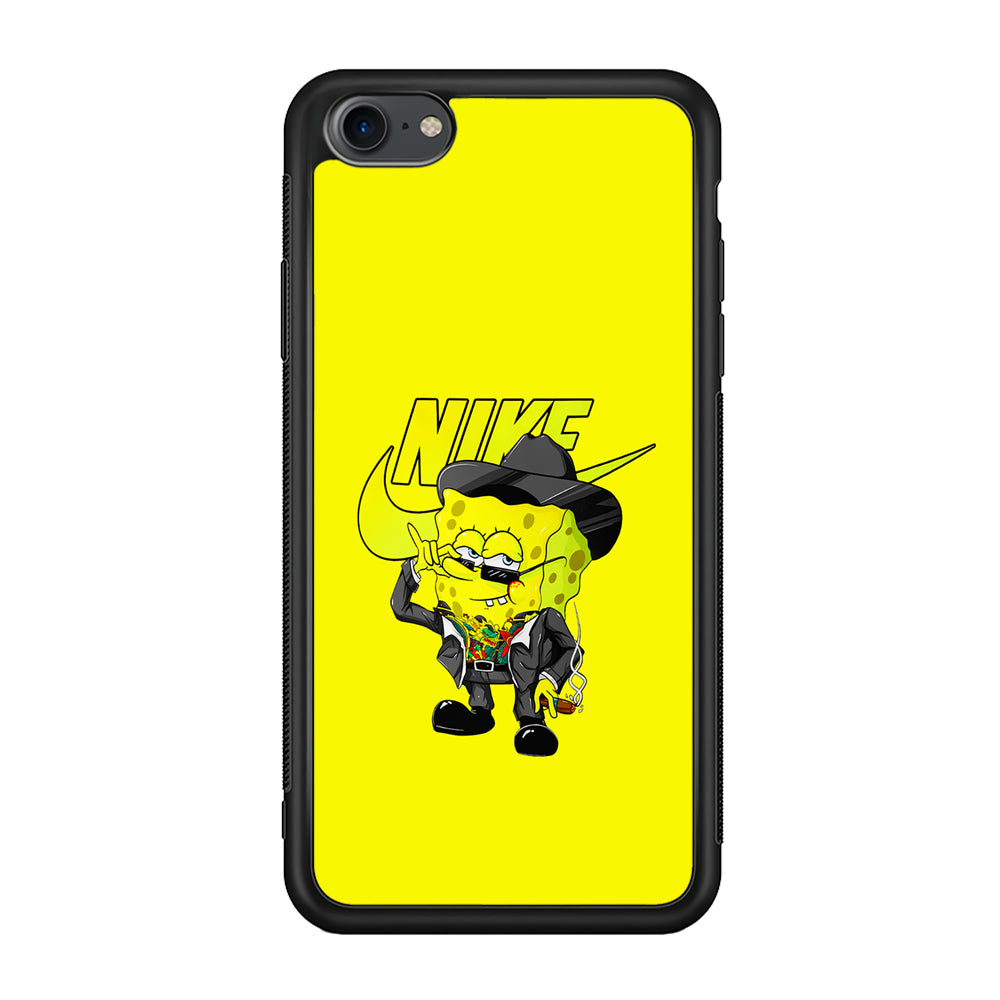 Nike Spongebob Executive iPhone SE 3 2022 Case-Mobile Phone Case-Rubber Black (2D Case)-Altracase
