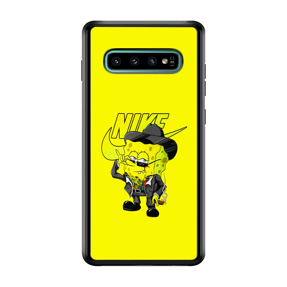 Nike Spongebob Executive Samsung Galaxy S10 Plus Case-Mobile Phone Case-Rubber Black (2D Case)-Altracase