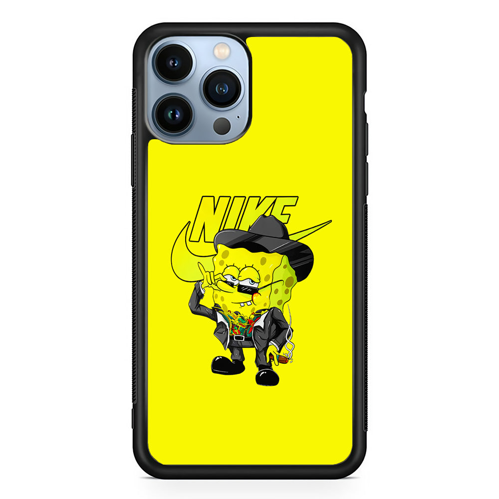Nike Spongebob Executive iPhone 14 Pro Case-Mobile Phone Case-Rubber Black (2D Case)-Altracase