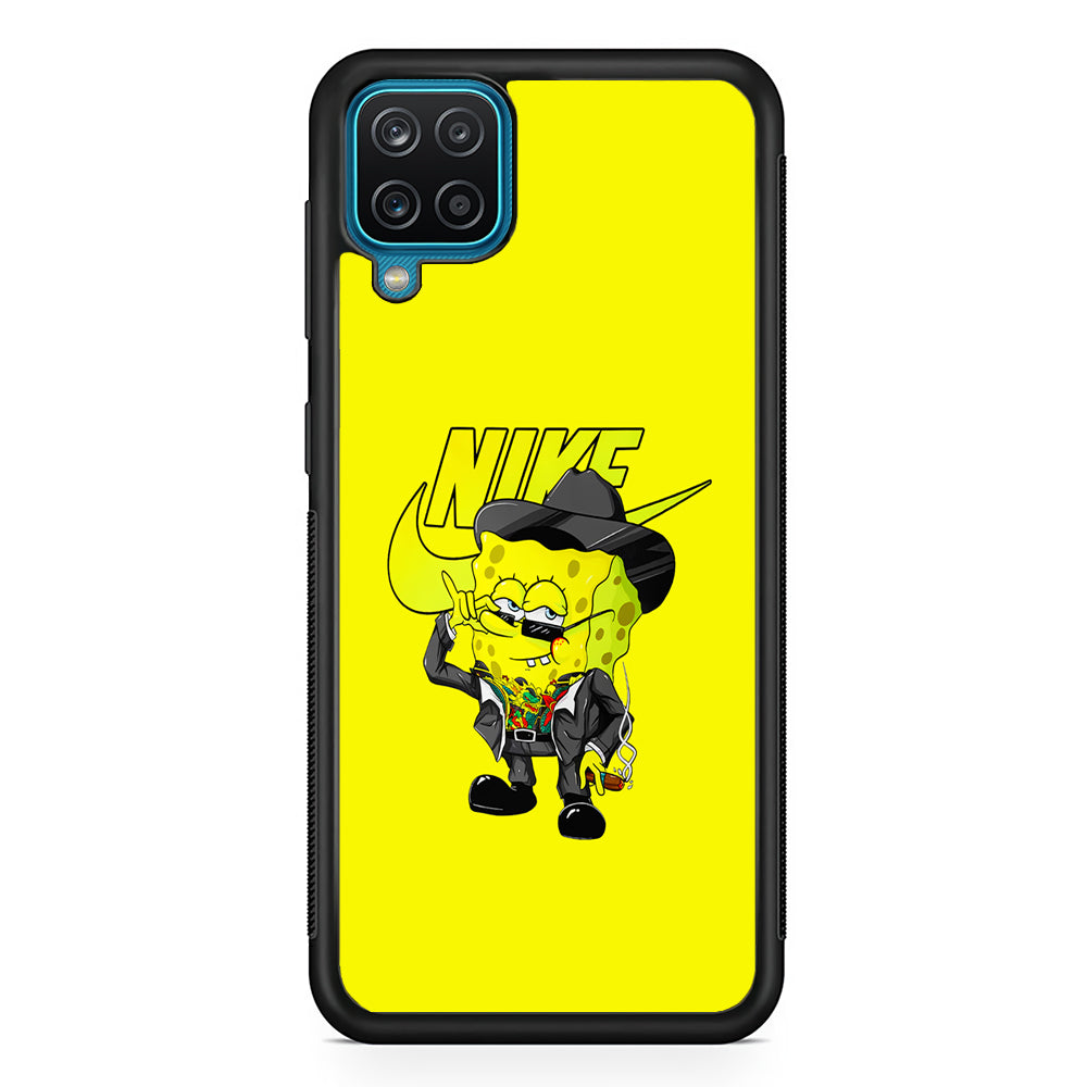 Nike Spongebob Executive Samsung Galaxy A12 Case-Mobile Phone Case-Rubber Black (2D Case)-Altracase