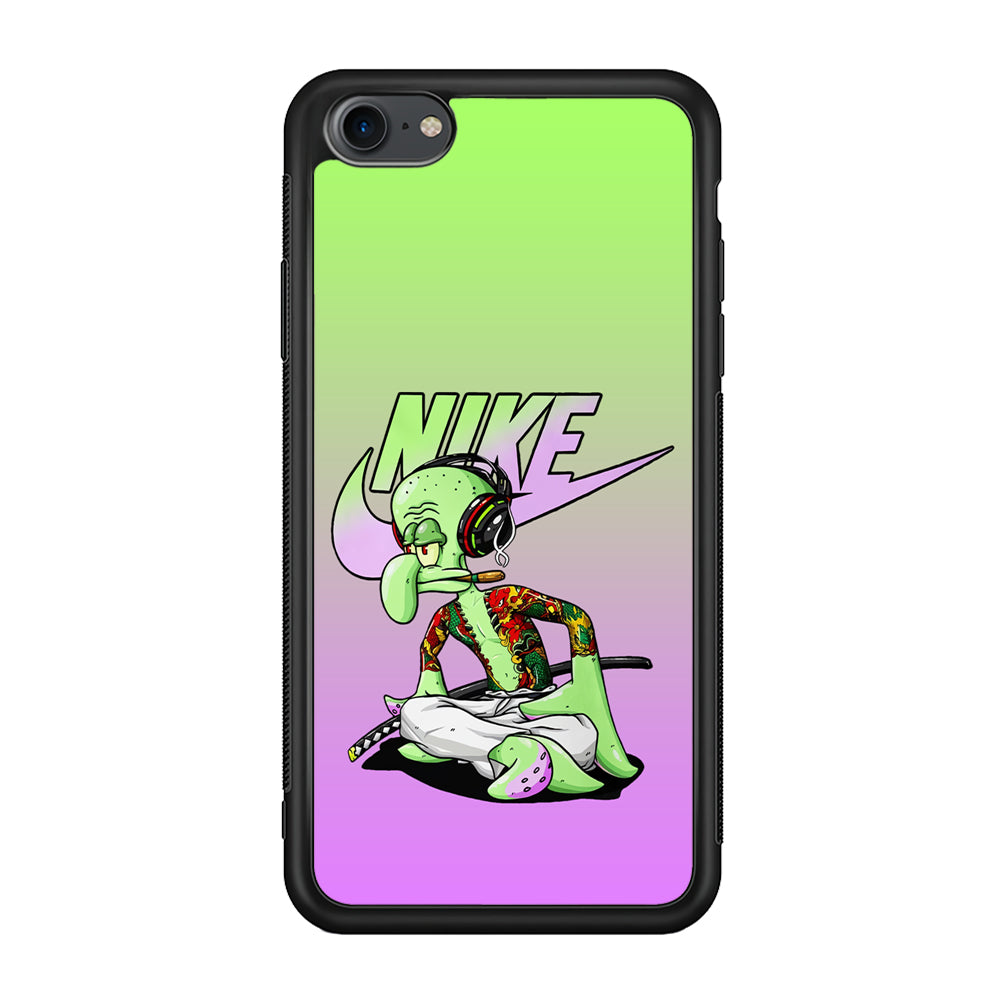 Nike Squidward Gangster iPhone SE 3 2022 Case-Mobile Phone Case-Rubber Black (2D Case)-Altracase