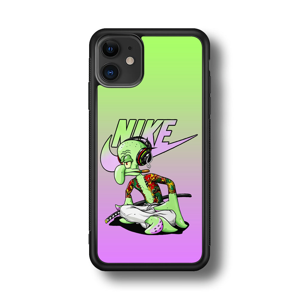 Nike Squidward Gangster iPhone 11 Case-Mobile Phone Case-Rubber Black (2D Case)-Altracase