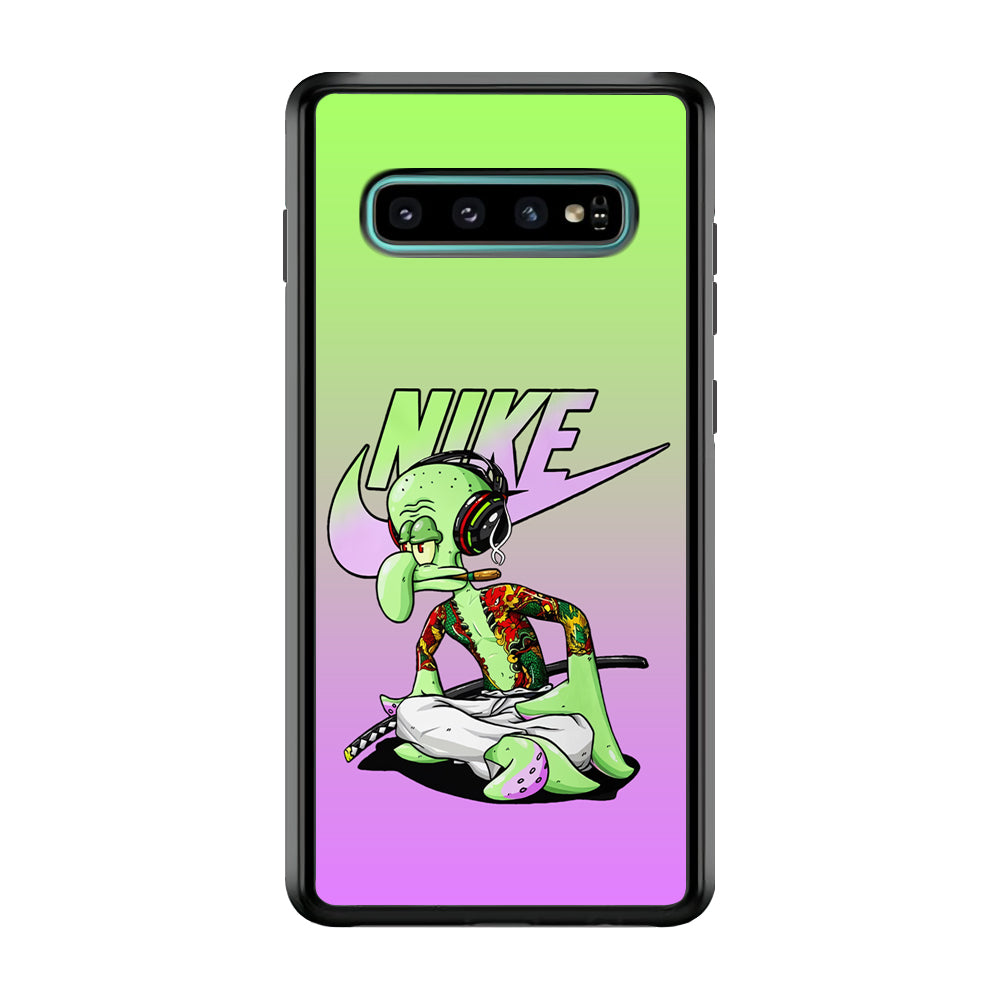 Nike Squidward Gangster Samsung Galaxy S10 Case-Mobile Phone Case-Rubber Black (2D Case)-Altracase