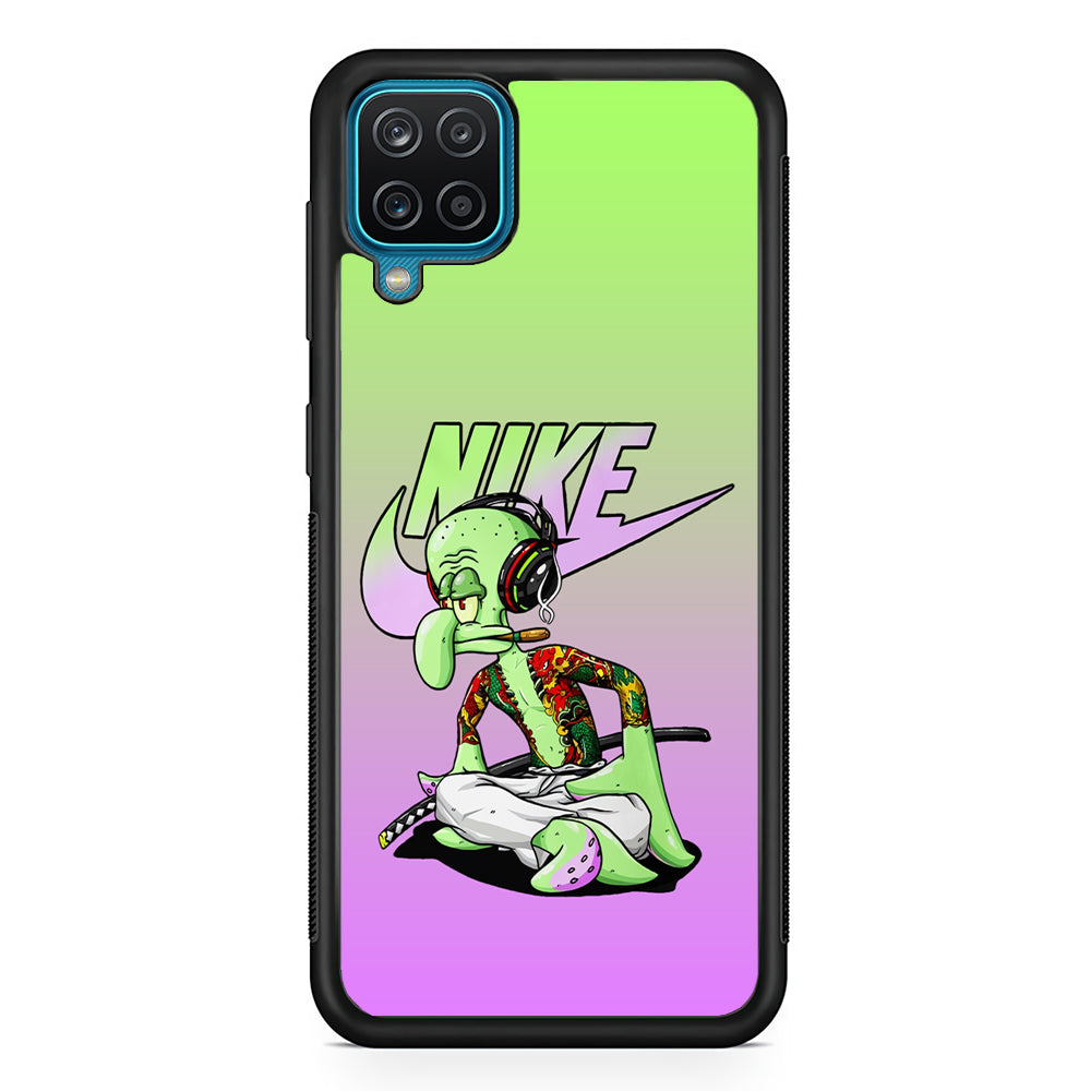 Nike Squidward Gangster Samsung Galaxy A12 Case-Mobile Phone Case-Rubber Black (2D Case)-Altracase