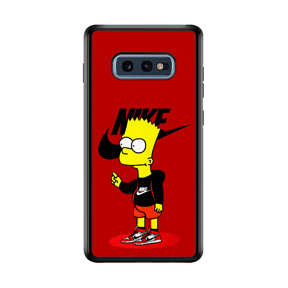 Nike Style Bart Simpson Samsung Galaxy S10E Case-Mobile Phone Case-Rubber Black (2D Case)-Altracase
