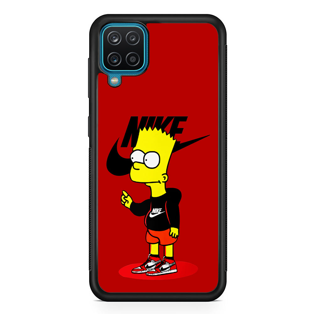 Nike Style Bart Simpson Samsung Galaxy A12 Case-Mobile Phone Case-Rubber Black (2D Case)-Altracase