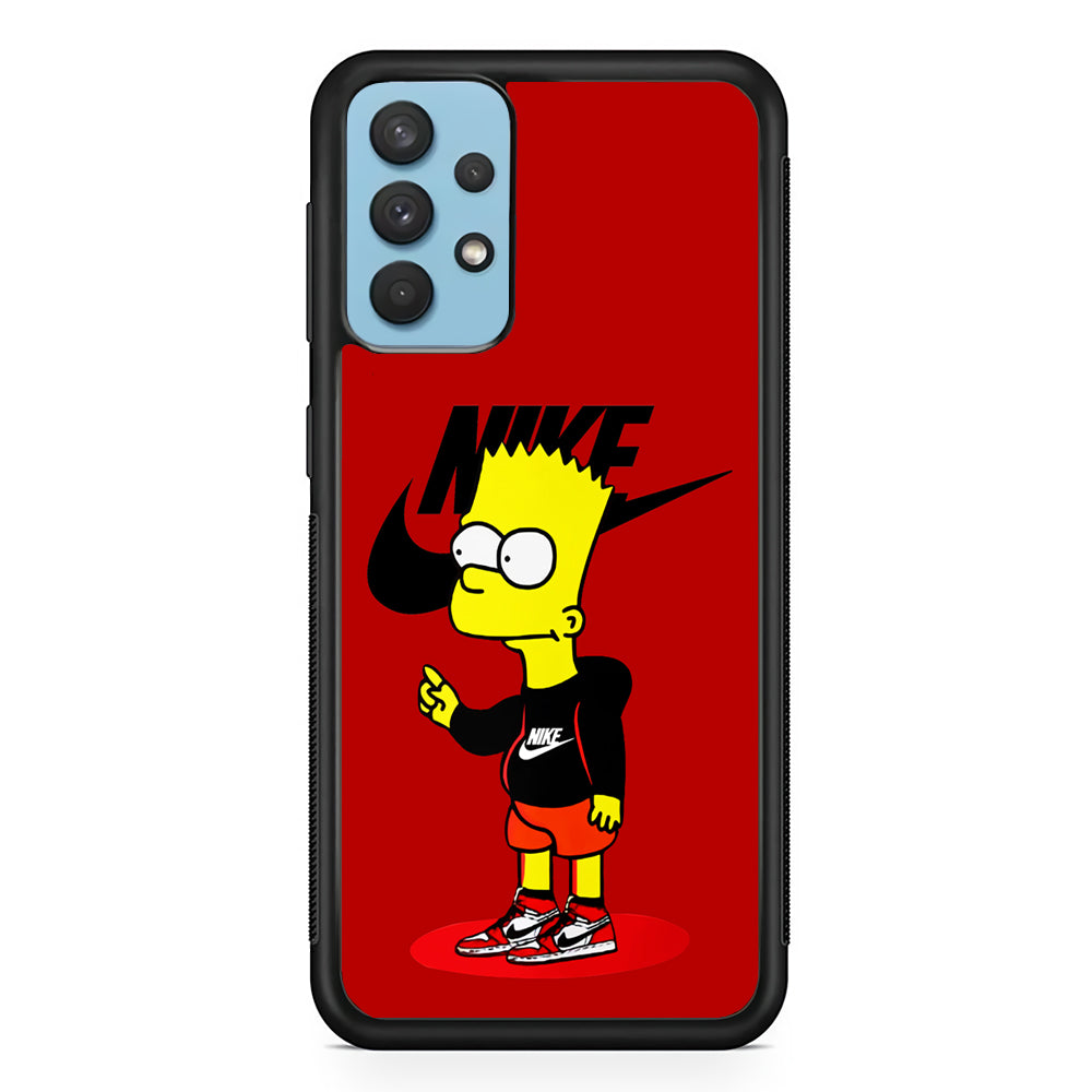 Nike Style Bart Simpson Samsung Galaxy A32 Case-Mobile Phone Case-Rubber Black (2D Case)-Altracase