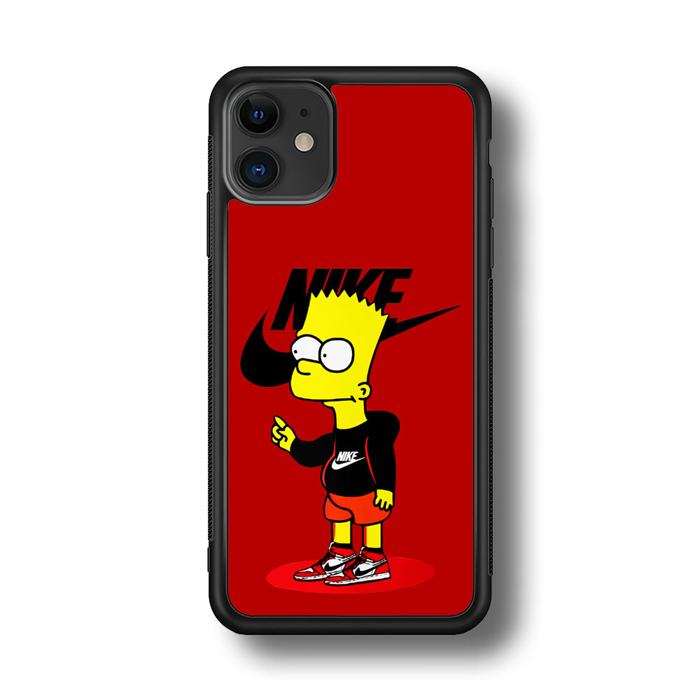 Nike Style Bart Simpson iPhone 11 Case-Mobile Phone Case-Rubber Black (2D Case)-Altracase