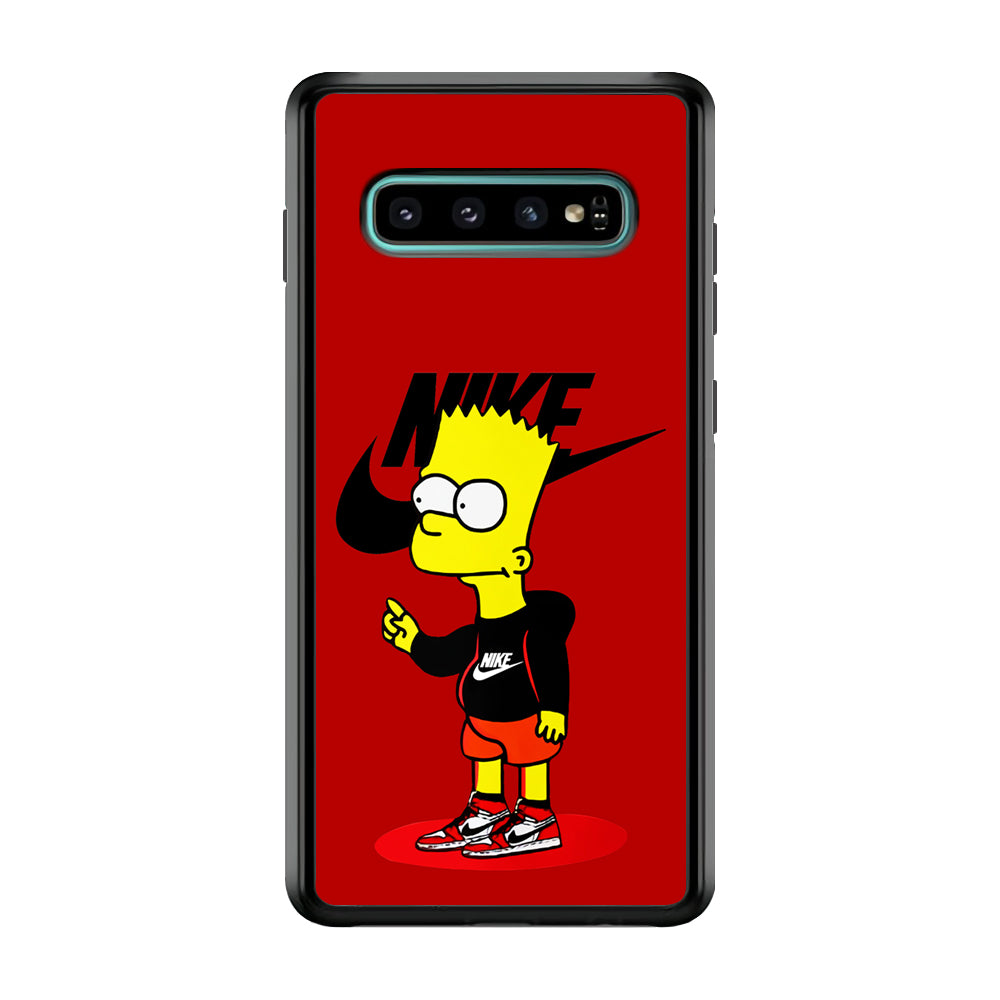 Nike Style Bart Simpson Samsung Galaxy S10 Case-Mobile Phone Case-Rubber Black (2D Case)-Altracase