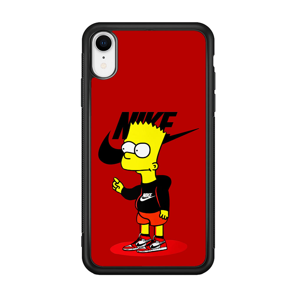 Nike Style Bart Simpson iPhone XR Case-Mobile Phone Case-Rubber Black (2D Case)-Altracase