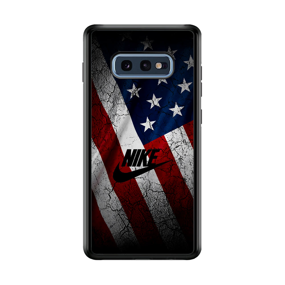 Nike USA Flag Samsung Galaxy S10E Case-Mobile Phone Case-Rubber Black (2D Case)-Altracase