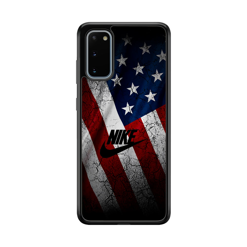 Nike USA Flag Samsung Galaxy S20 Case-Mobile Phone Case-Rubber Black (2D Case)-Altracase