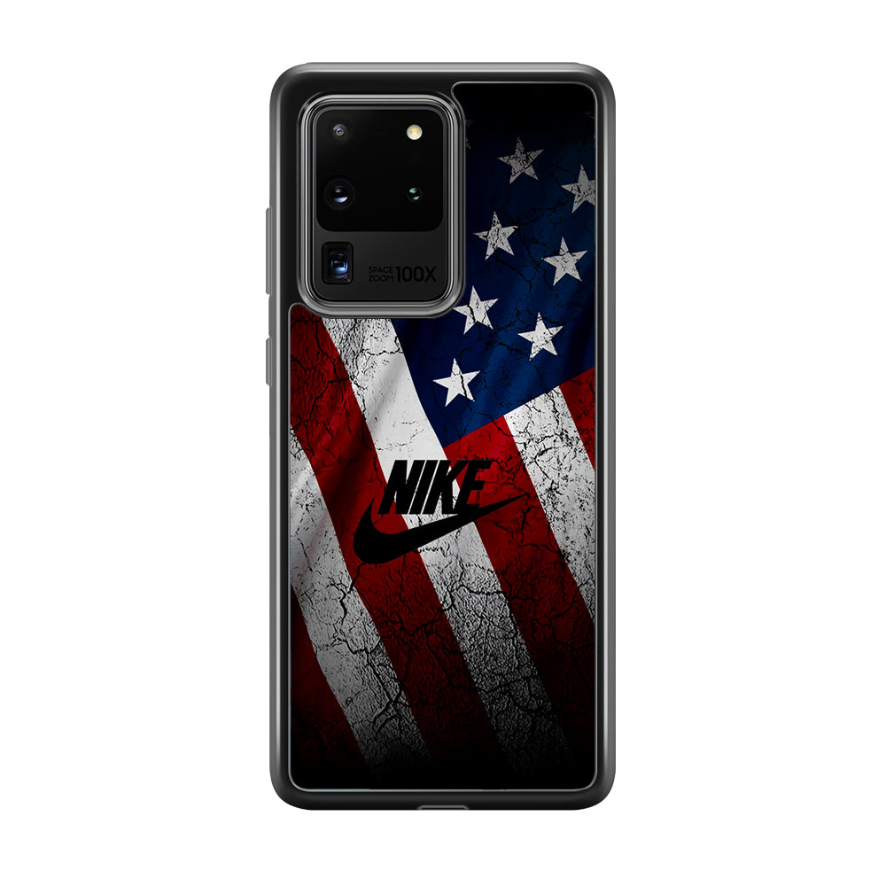 Nike USA Flag Samsung Galaxy S20 Ultra Case-Mobile Phone Case-Rubber Black (2D Case)-Altracase