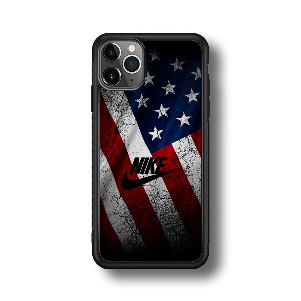 Nike USA Flag iPhone 11 Pro Max Case-Mobile Phone Case-Rubber Black (2D Case)-Altracase