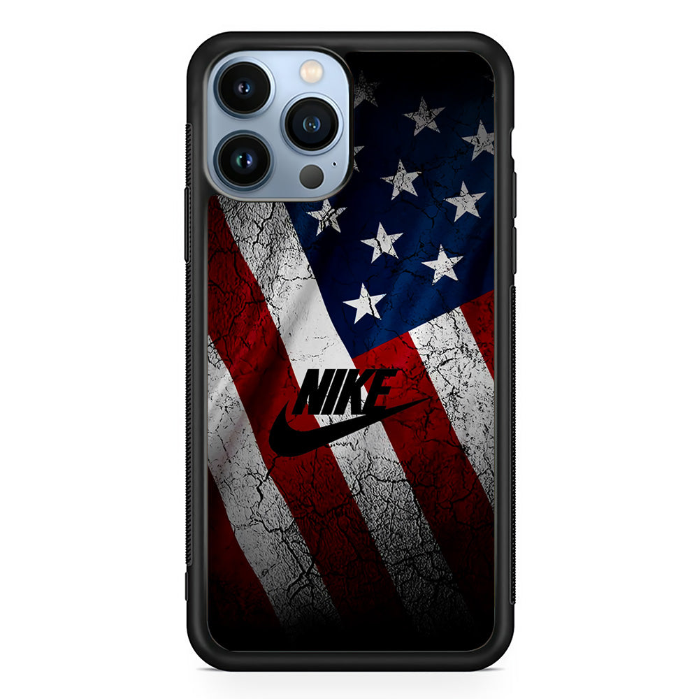 Nike USA Flag iPhone 15 Pro Max Case-Mobile Phone Case-Rubber Black (2D Case)-Altracase