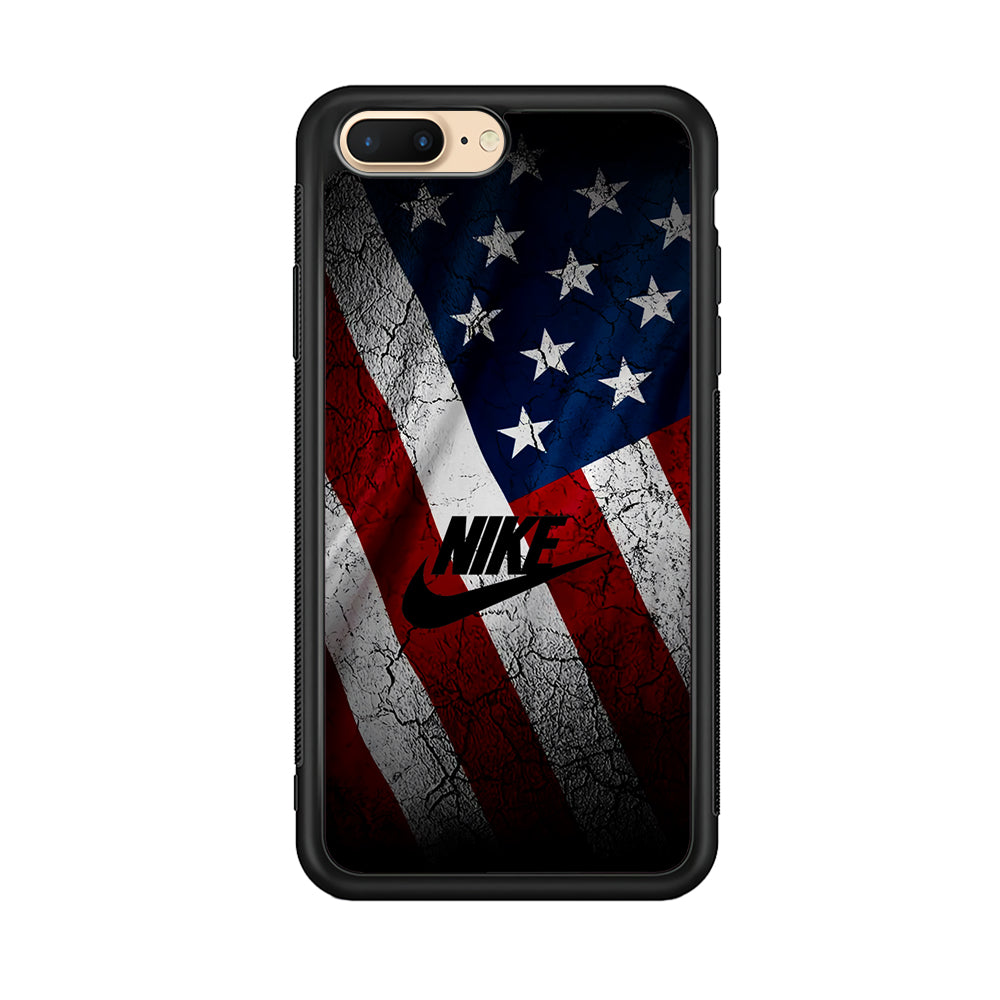 Nike USA Flag iPhone 8 Plus Case-Mobile Phone Case-Rubber Black (2D Case)-Altracase