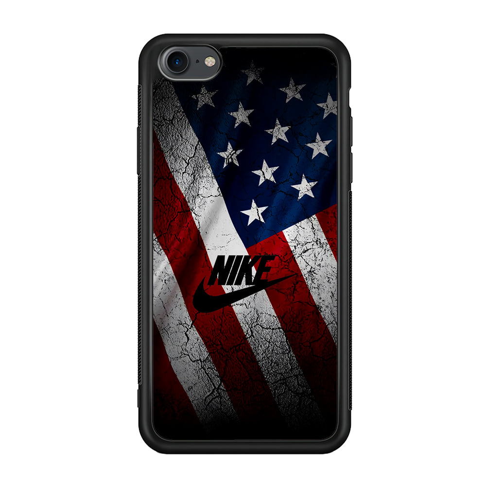 Nike USA Flag iPhone SE 2020 Case-Mobile Phone Case-Rubber Black (2D Case)-Altracase