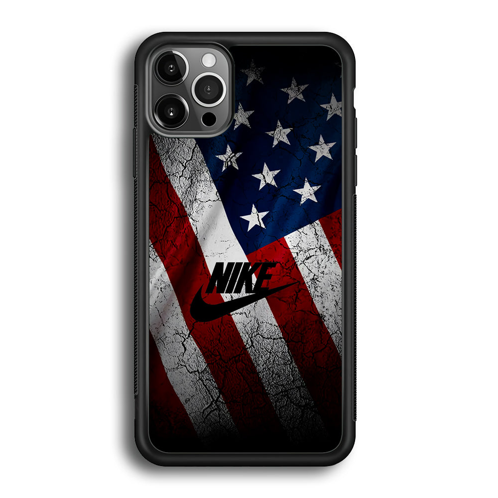 Nike USA Flag iPhone 12 Pro Case-Mobile Phone Case-Rubber Black (2D Case)-Altracase