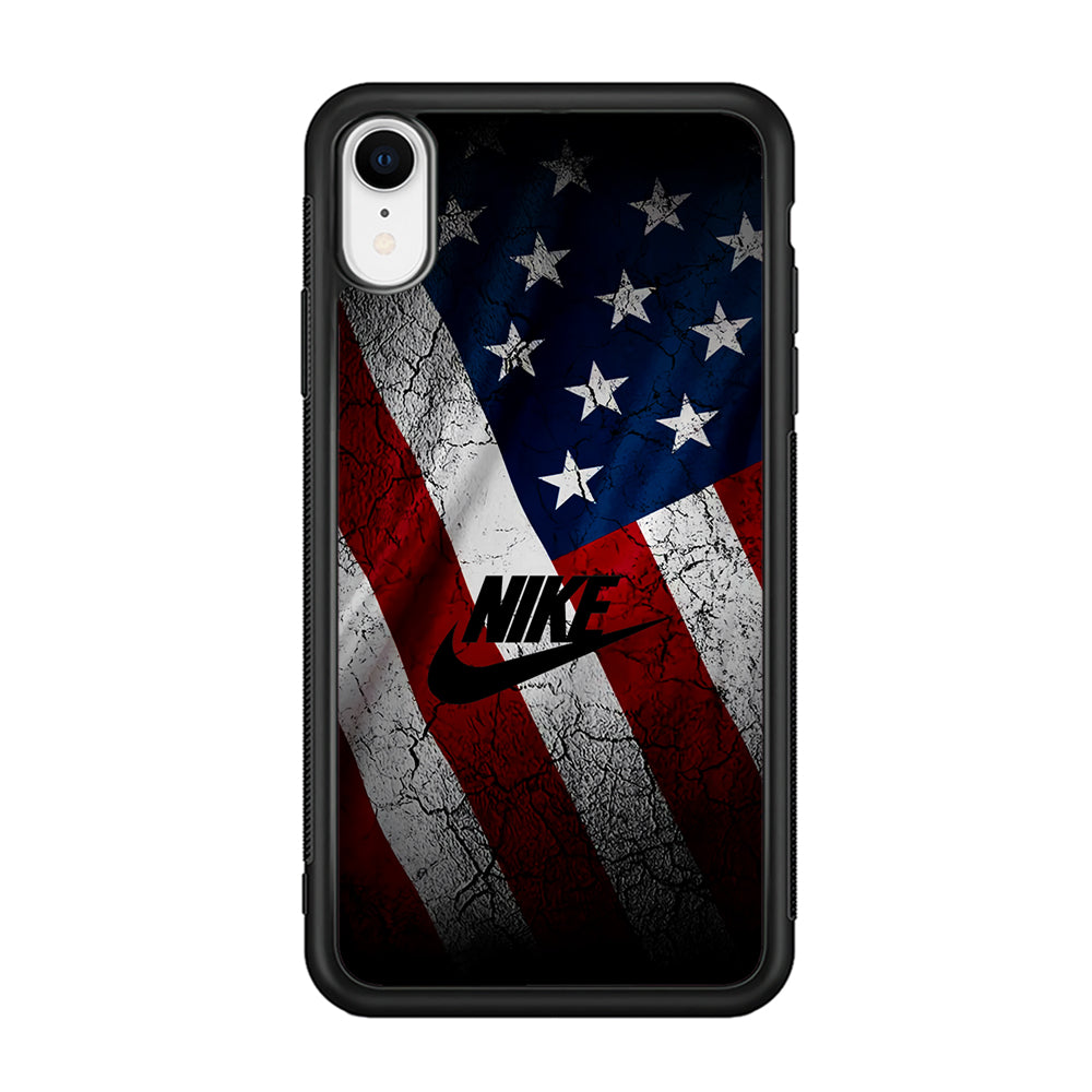 Nike USA Flag iPhone XR Case-Mobile Phone Case-Rubber Black (2D Case)-Altracase